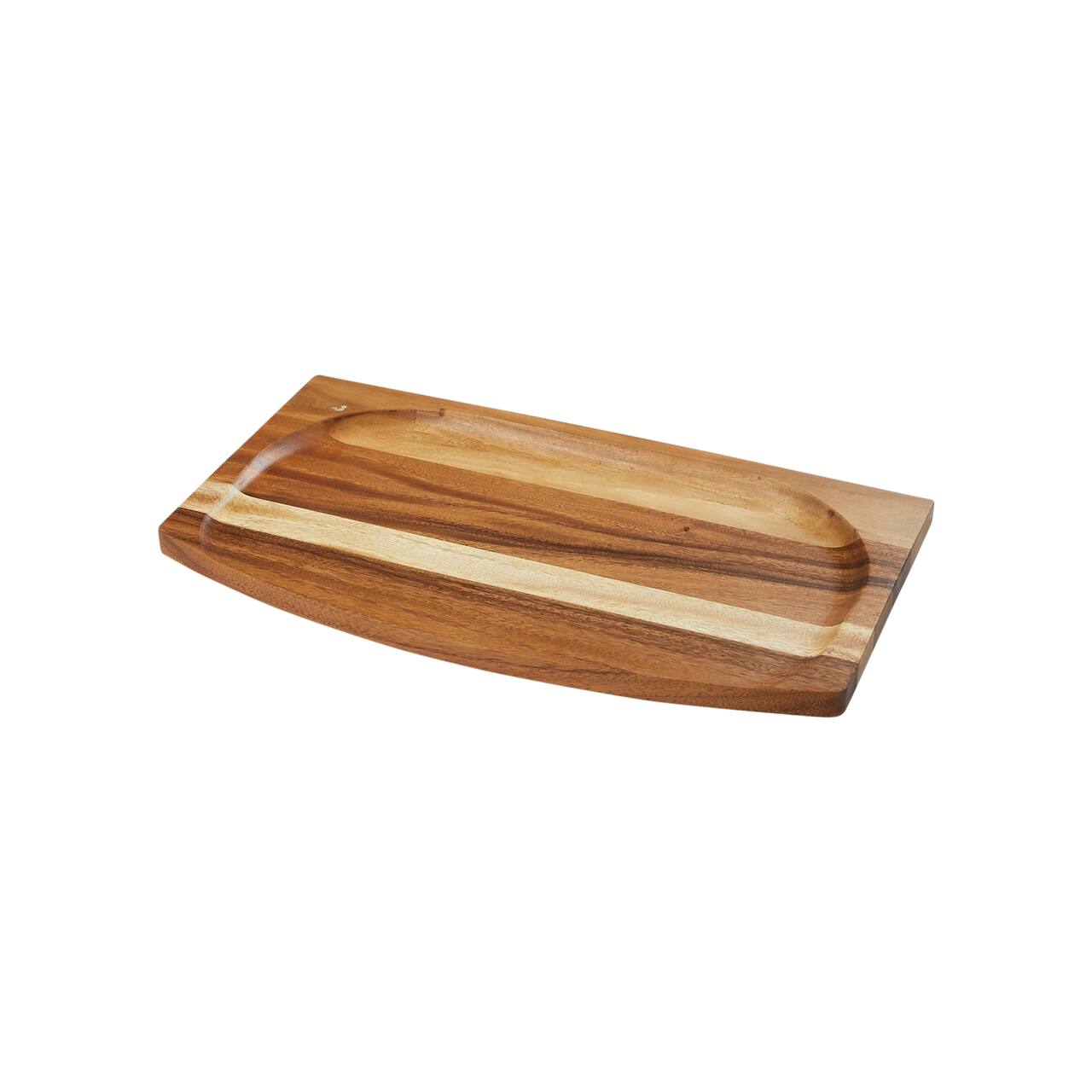 Hello Honey® 24" Natural Footed Wood Serving Tray with Raised Edge